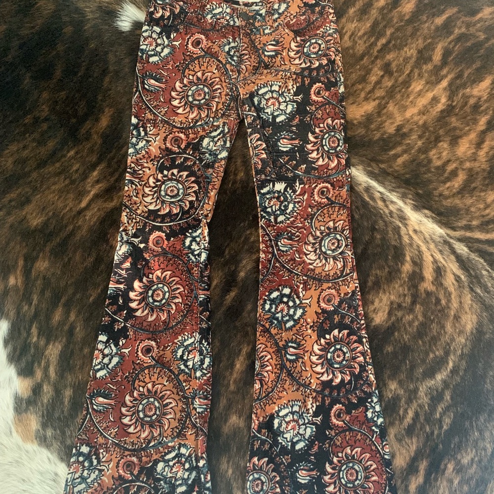 Free people RARE floral print paisley hippie pant